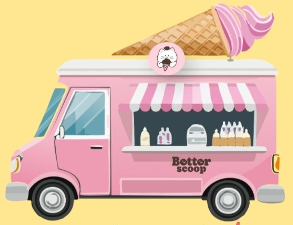 รถเข็นไอติมสุขภาพดีสีชมพู Better Scoop healthy ice cream Bangkok